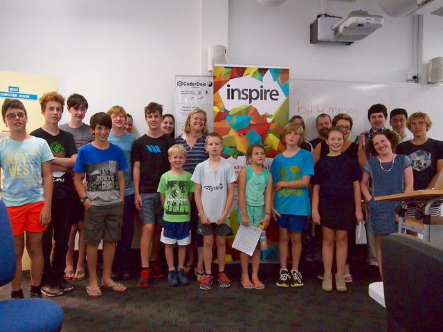 Participants in the first CoderDojo session in Geraldton